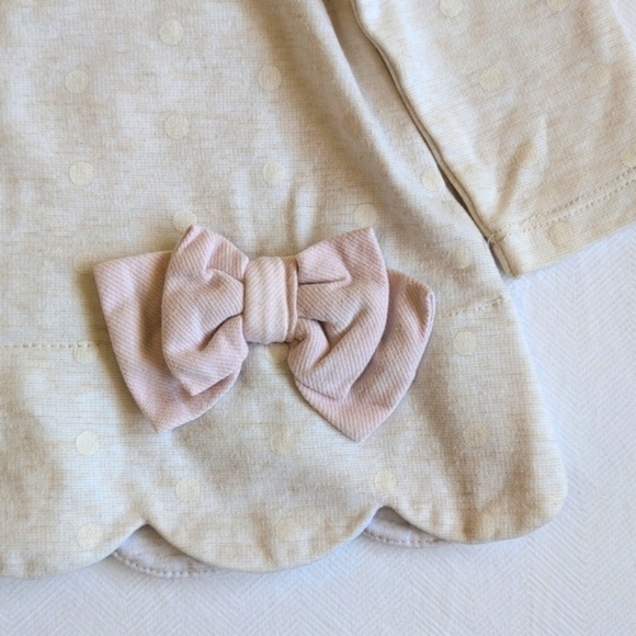 maggie & zoe scallop hem tunic top with bow 6-9 months baby girl - Picture 3 of 6